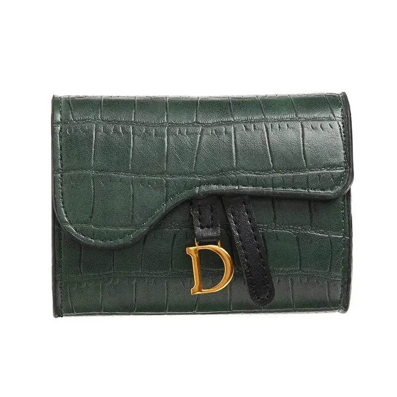 Women'S Wallet Short 2024 New Korean Style D Letter Buckle Coins Purses Wallet Card Bag Key Wallet Luxury Carteras Para Mujeres