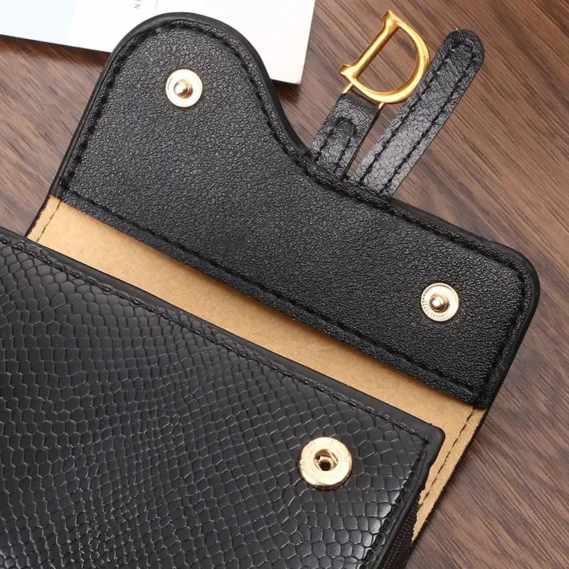 Women'S Wallet Short 2024 New Korean Style D Letter Buckle Coins Purses Wallet Card Bag Key Wallet Luxury Carteras Para Mujeres