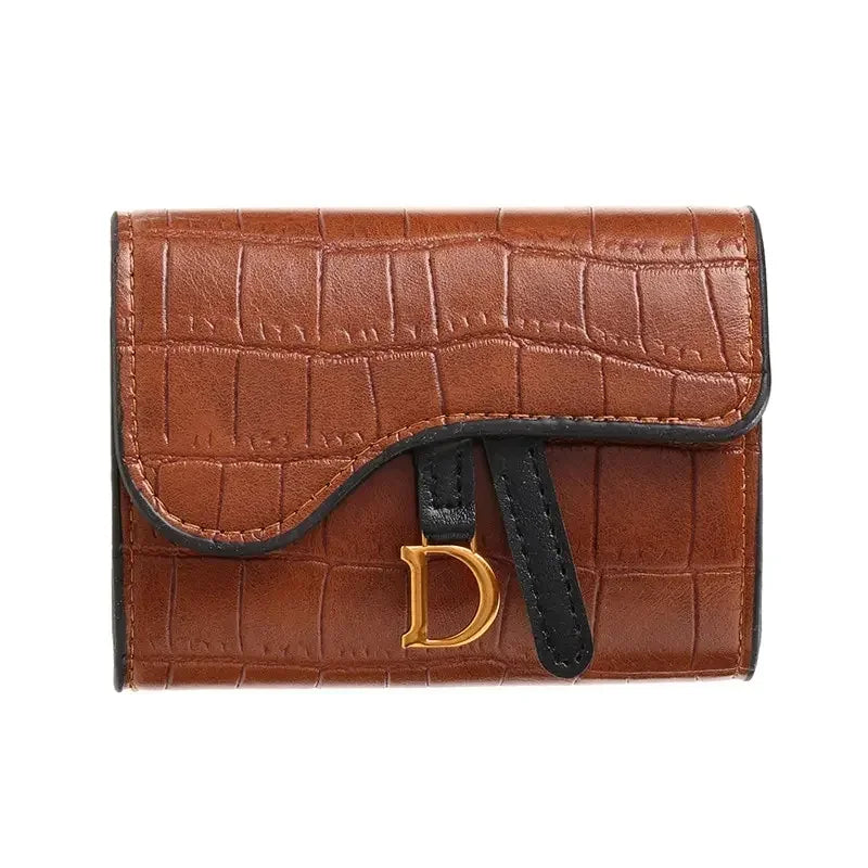 Women'S Wallet Short 2024 New Korean Style D Letter Buckle Coins Purses Wallet Card Bag Key Wallet Luxury Carteras Para Mujeres