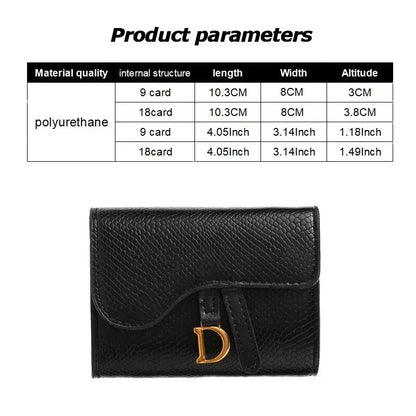 Women'S Wallet Short 2024 New Korean Style D Letter Buckle Coins Purses Wallet Card Bag Key Wallet Luxury Carteras Para Mujeres